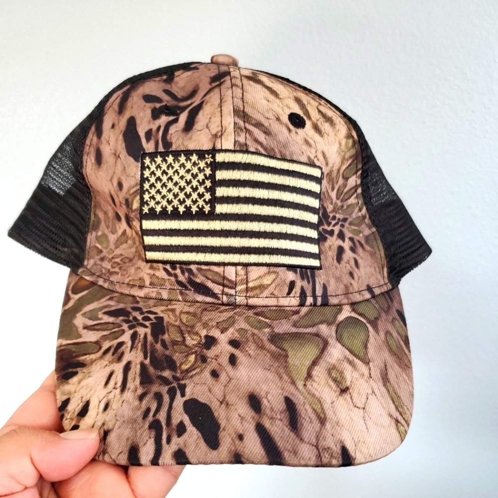 Pugs‎ America Camo Flag Snapback Baseball Hat Cap
